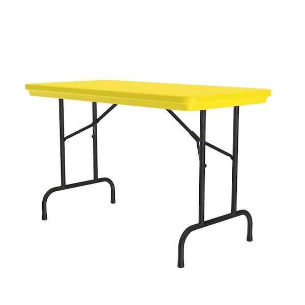 Rectangle Heavy Duty Commerical Plastic Folding Table, 24" W, 48" L, 29" H, Blow Molded Plastic Top
